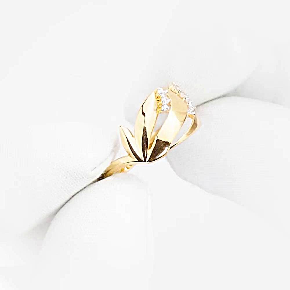 Кольцо с фианитами из красного золота 375 пробы 1