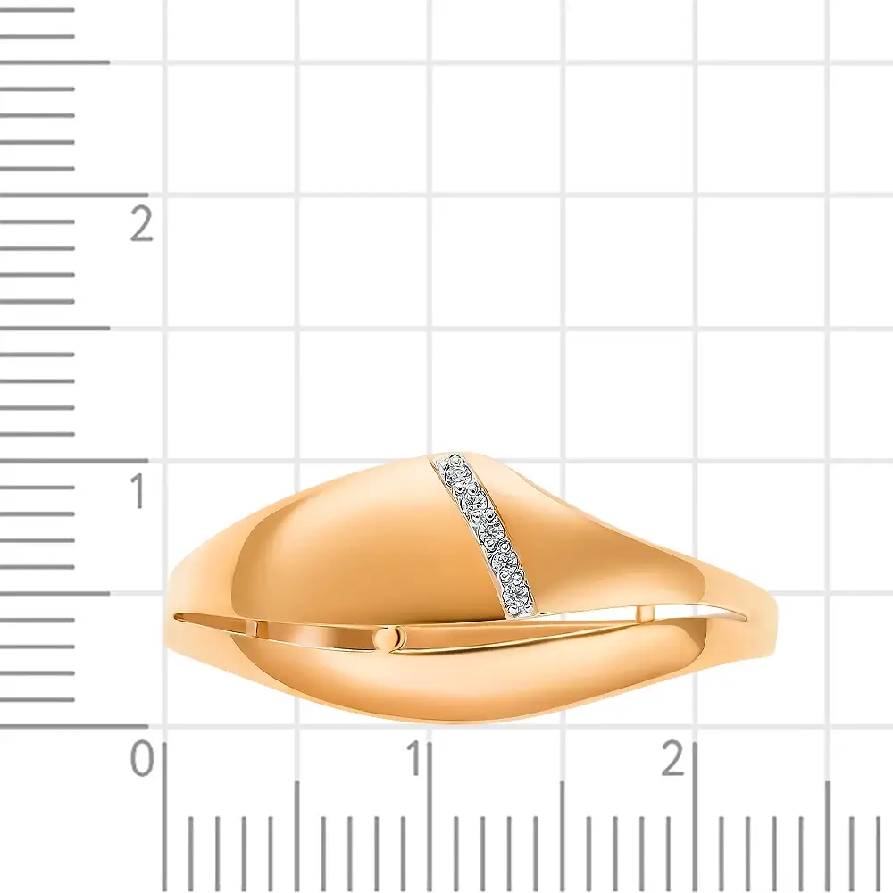 Кольцо с фианитами из красного золота 375 пробы 3