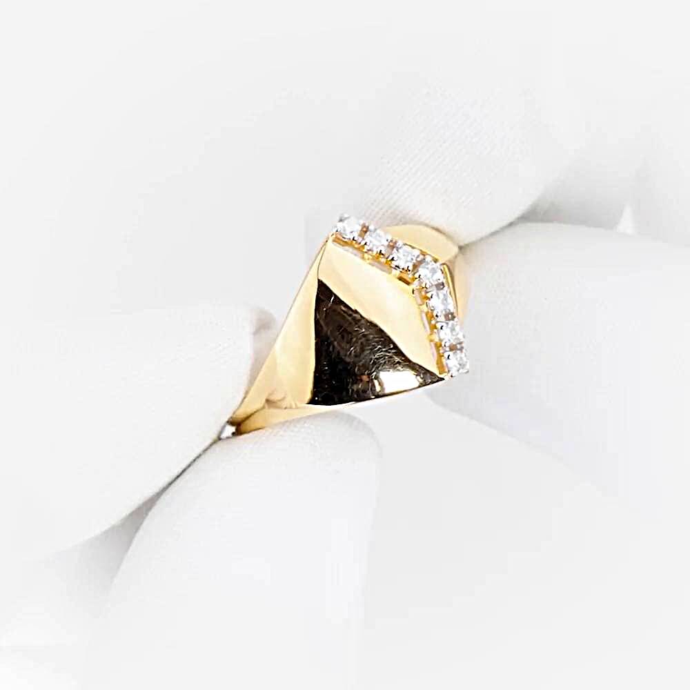 Кольцо с фианитами из красного золота 585 пробы 1