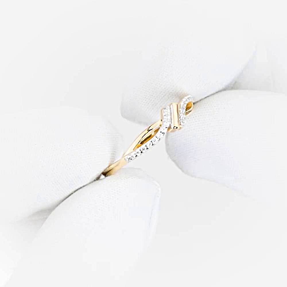 Кольцо с фианитами из красного золота 585 пробы 1