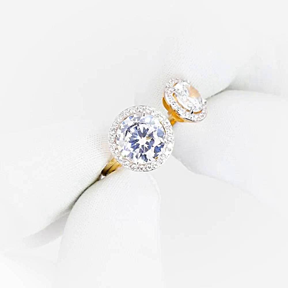 Кольцо с фианитами из красного золота 585 пробы 1