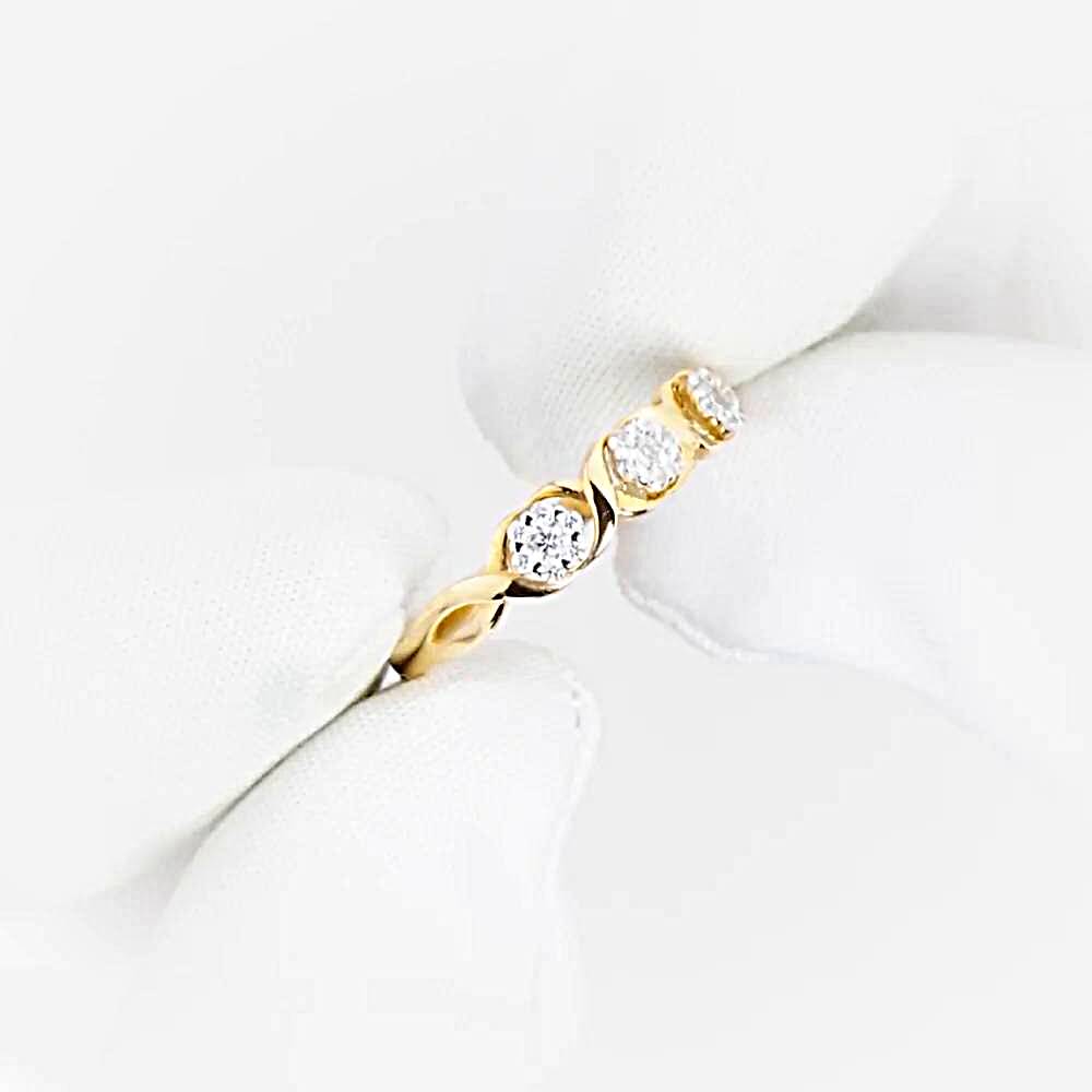 Кольцо с фианитами из красного золота 585 пробы 1