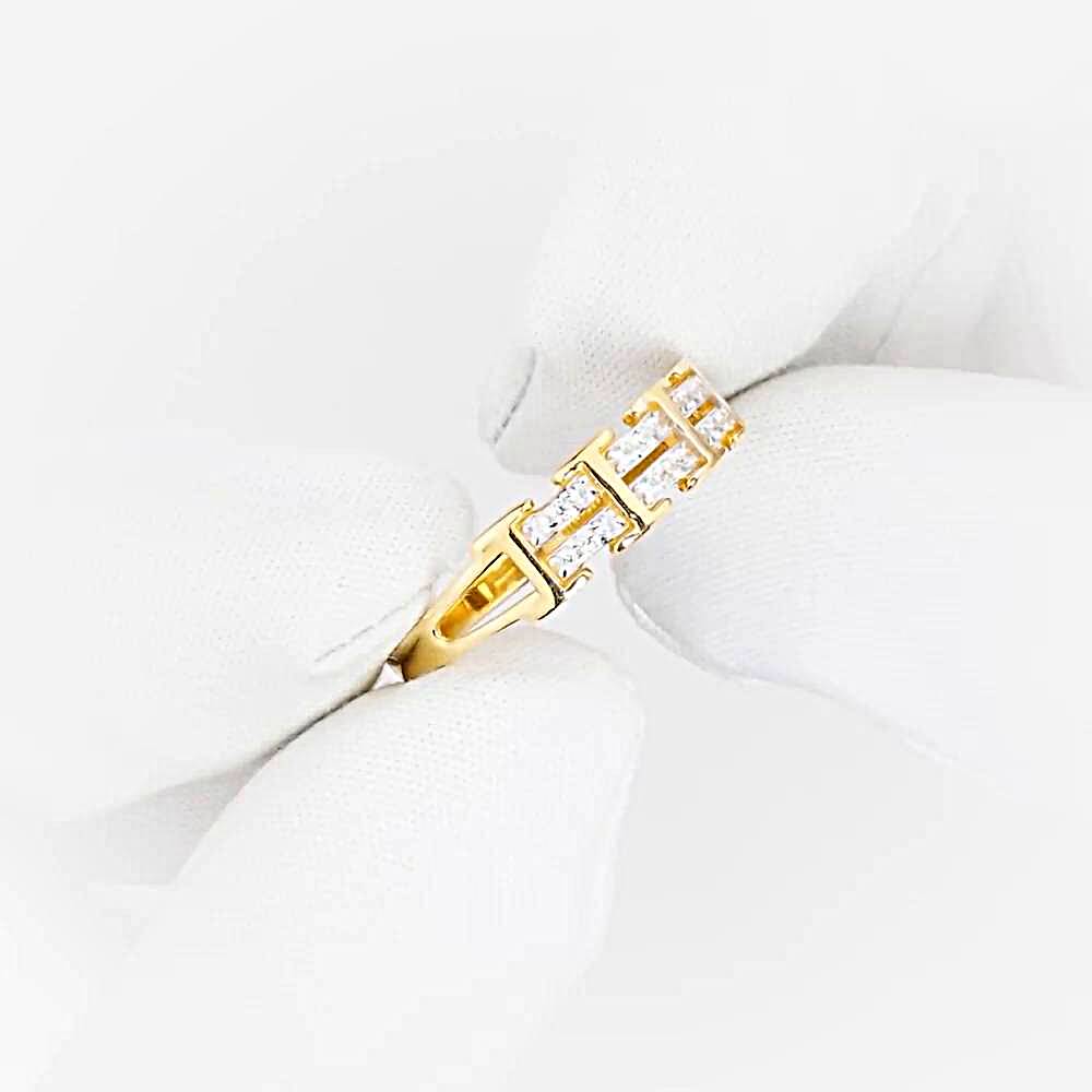 Кольцо с фианитами из красного золота 585 пробы 1