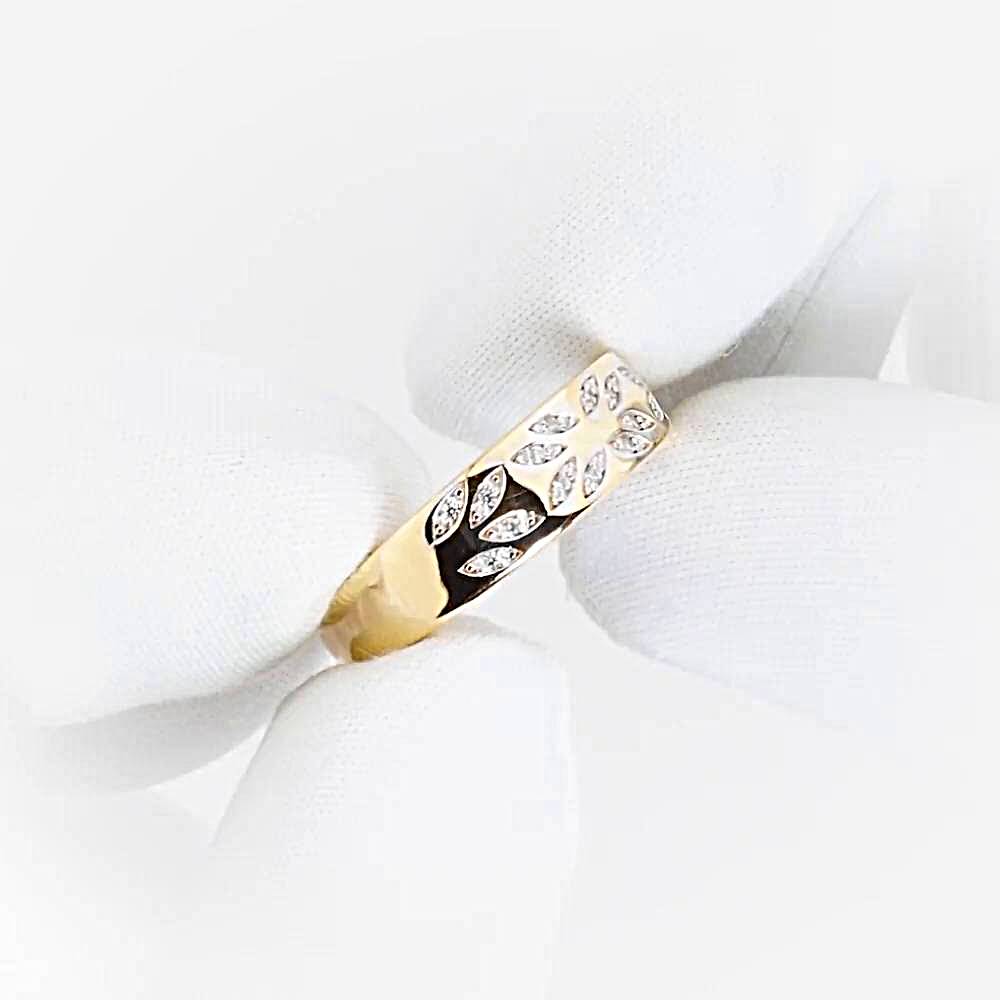 Кольцо с фианитами из красного золота 585 пробы 1