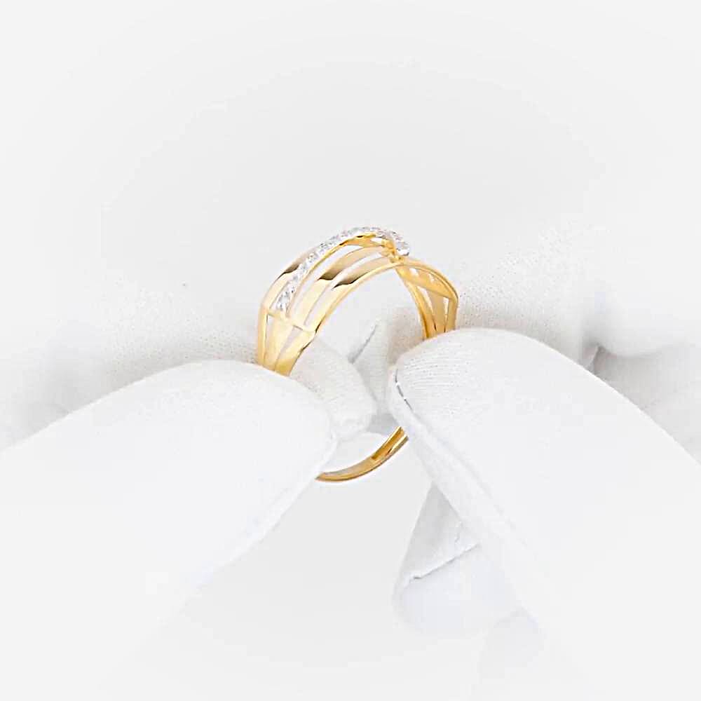 Кольцо с фианитами из красного золота 585 пробы 1