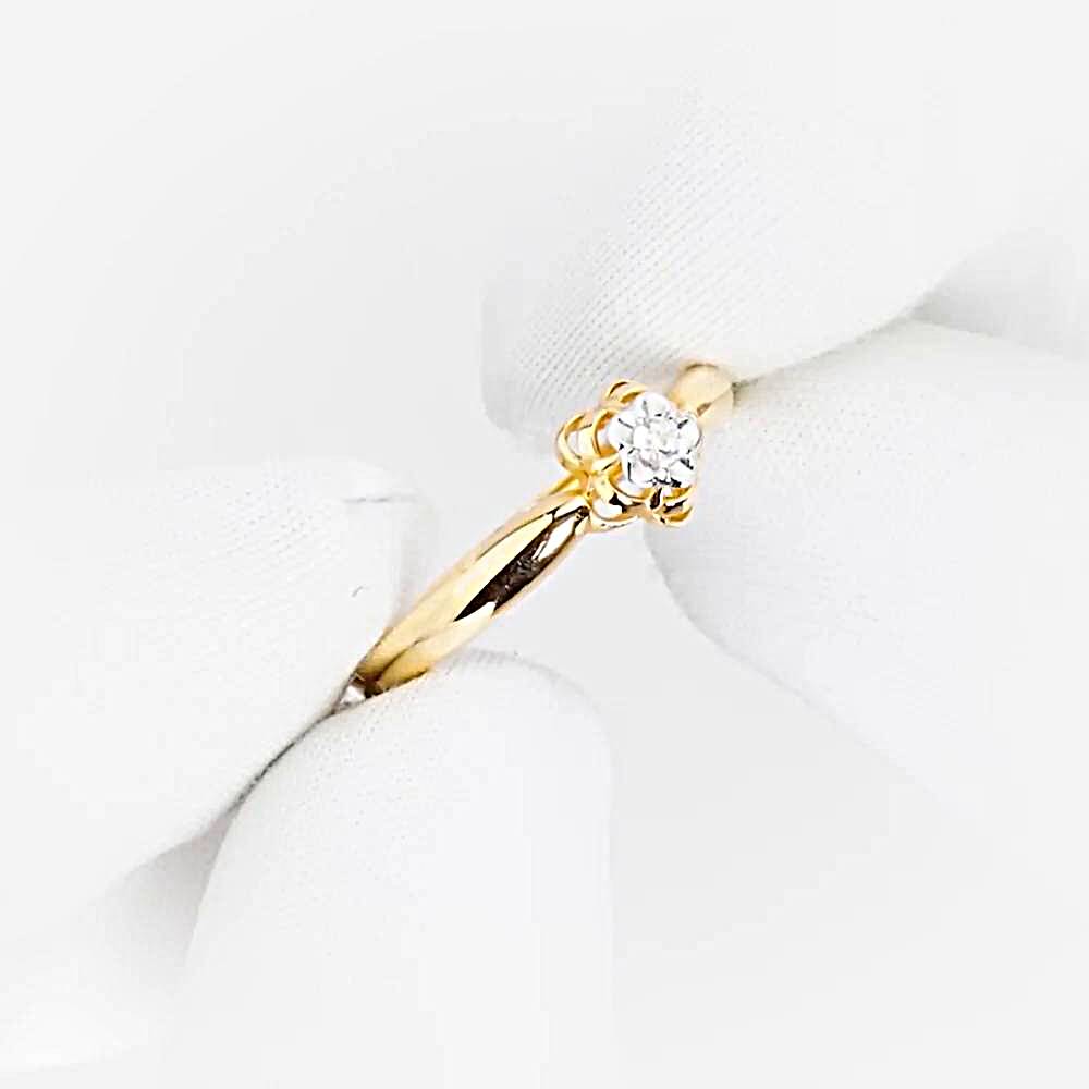 Кольцо с фианитом из красного золота 585 пробы 1