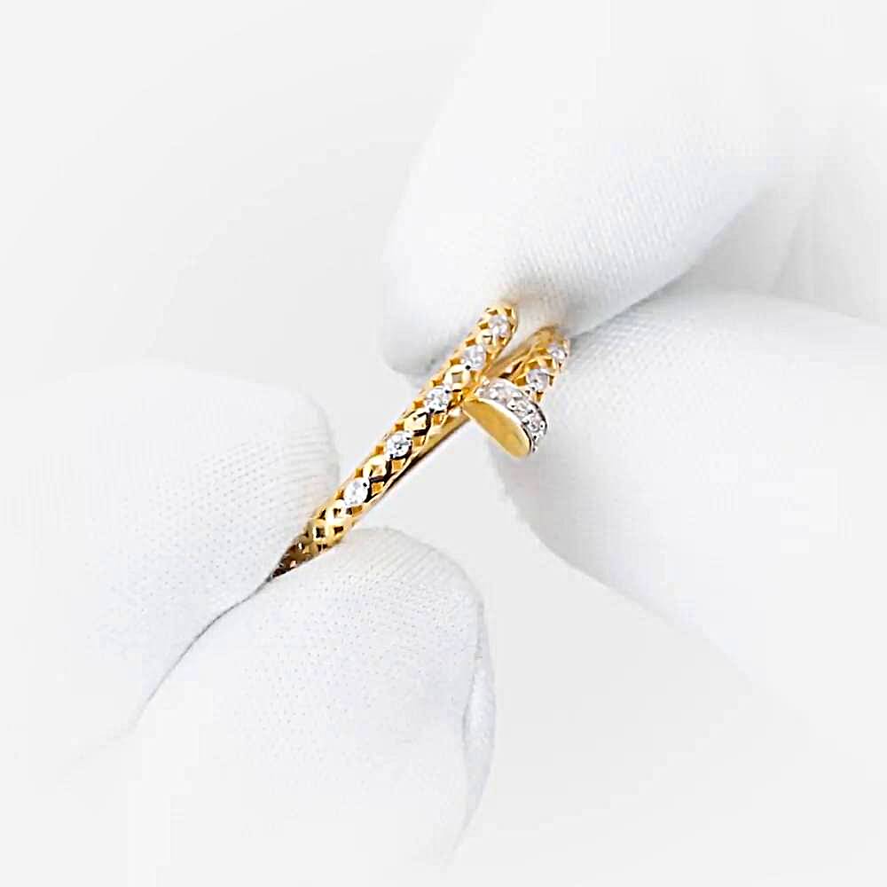 Кольцо с фианитами из красного золота 585 пробы 1