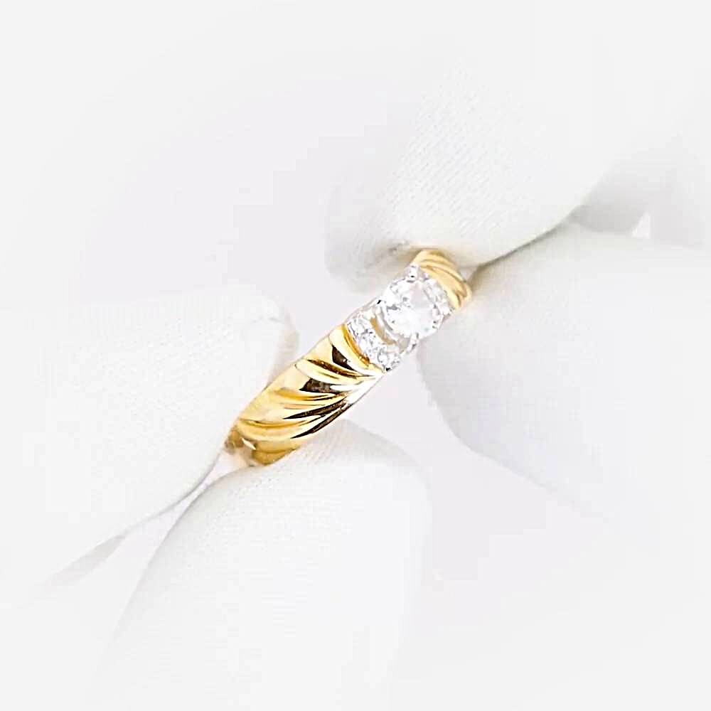 Кольцо с фианитами из красного золота 585 пробы 1