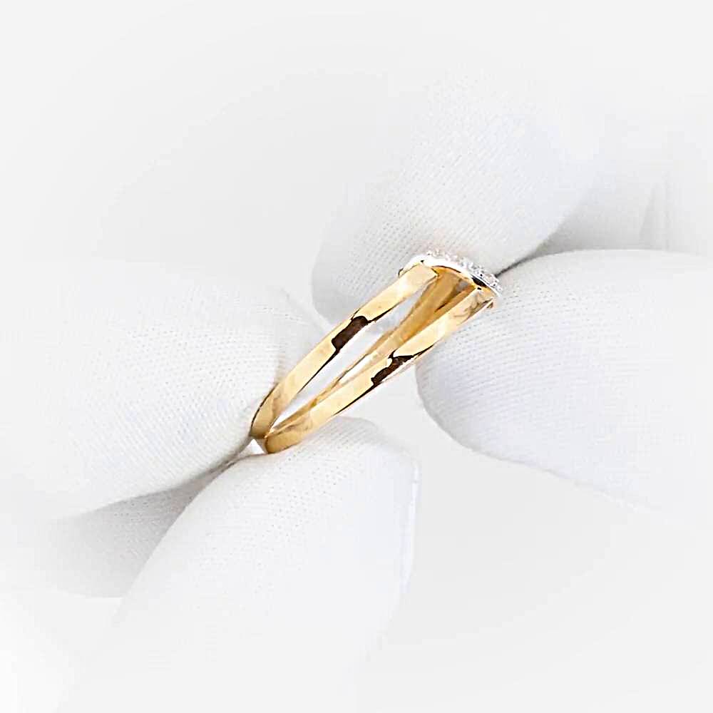 Кольцо с фианитами из красного золота 585 пробы 1