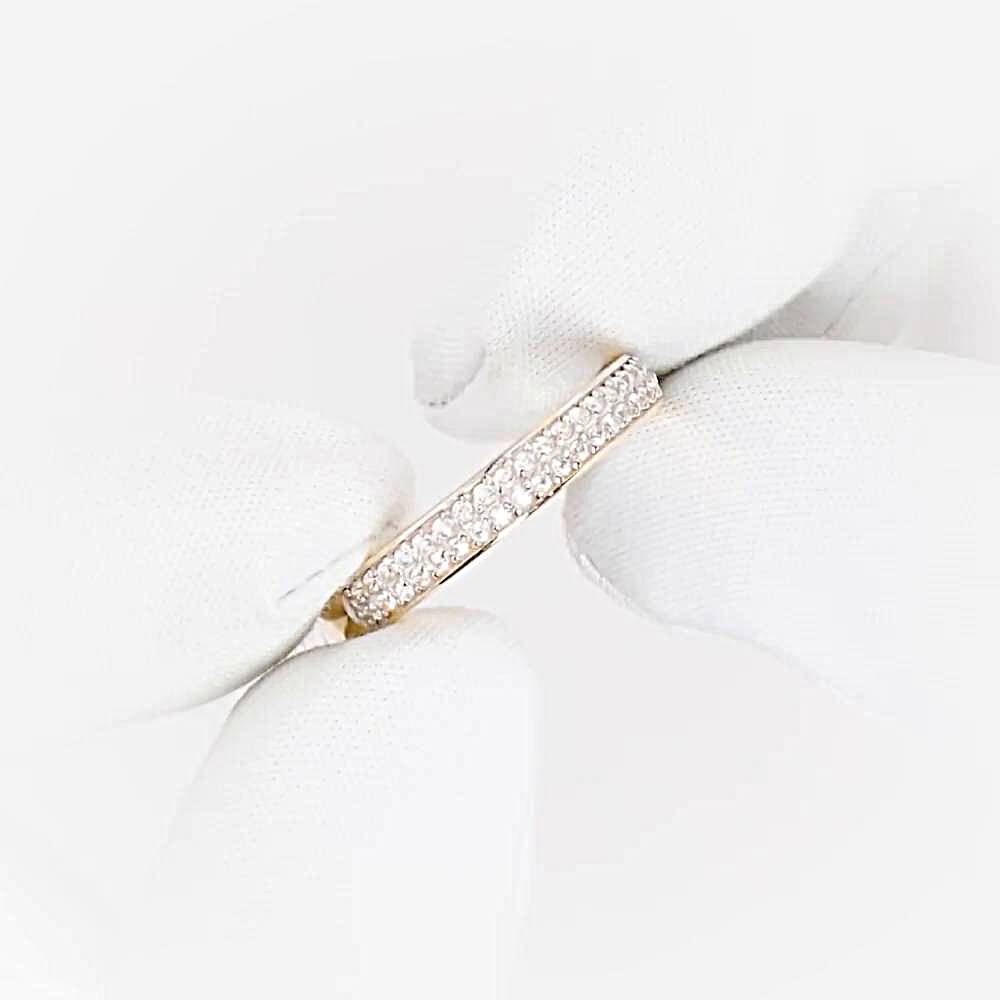 Кольцо с фианитами из красного золота 585 пробы 1