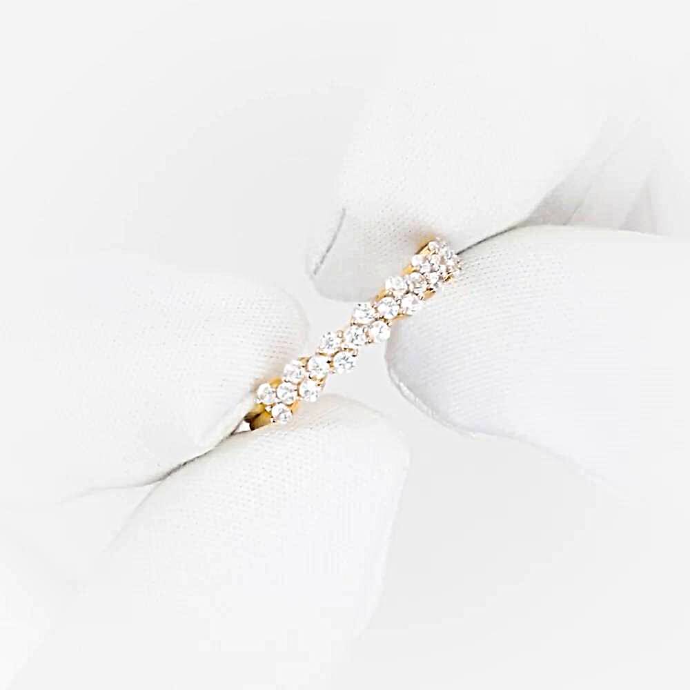 Кольцо с фианитами из красного золота 585 пробы 1