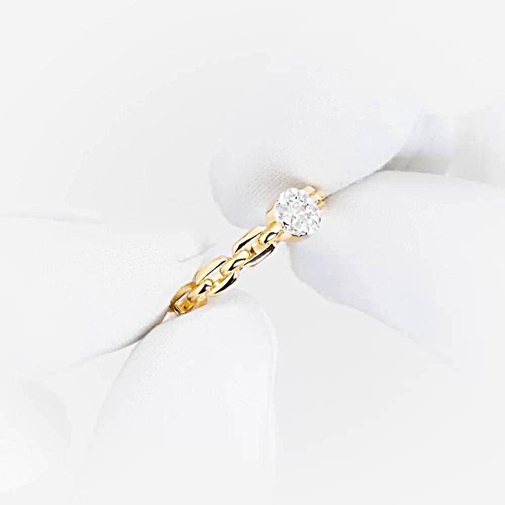 Кольцо с фианитами из красного золота 585 пробы 1