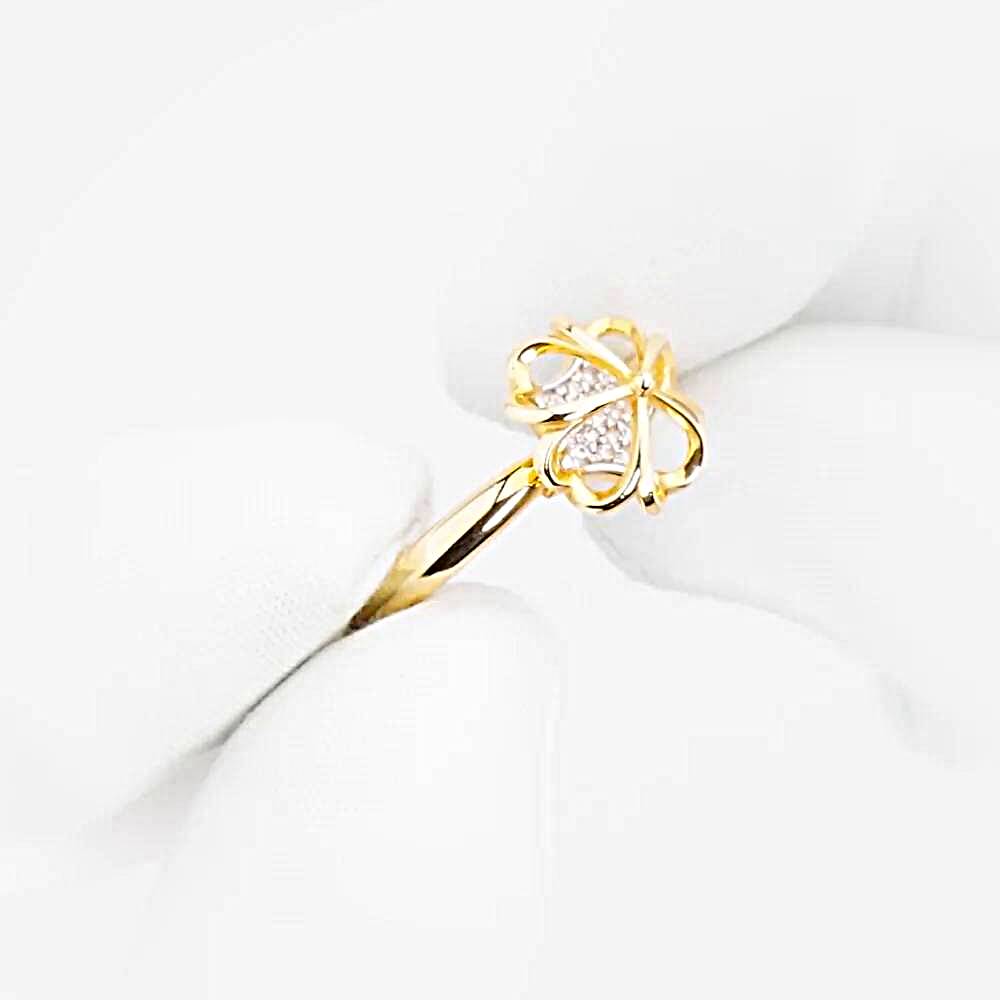 Кольцо с фианитами из красного золота 585 пробы 1