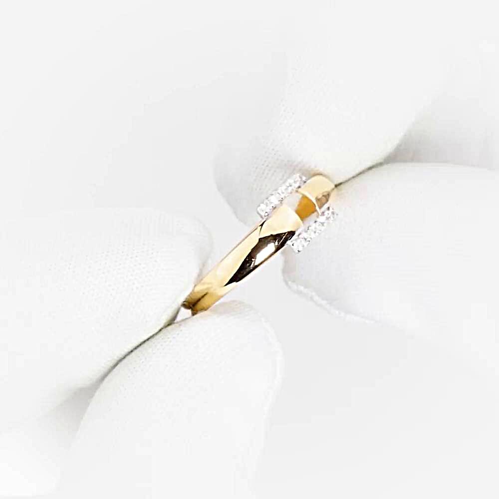 Кольцо с фианитами из красного золота 585 пробы 1