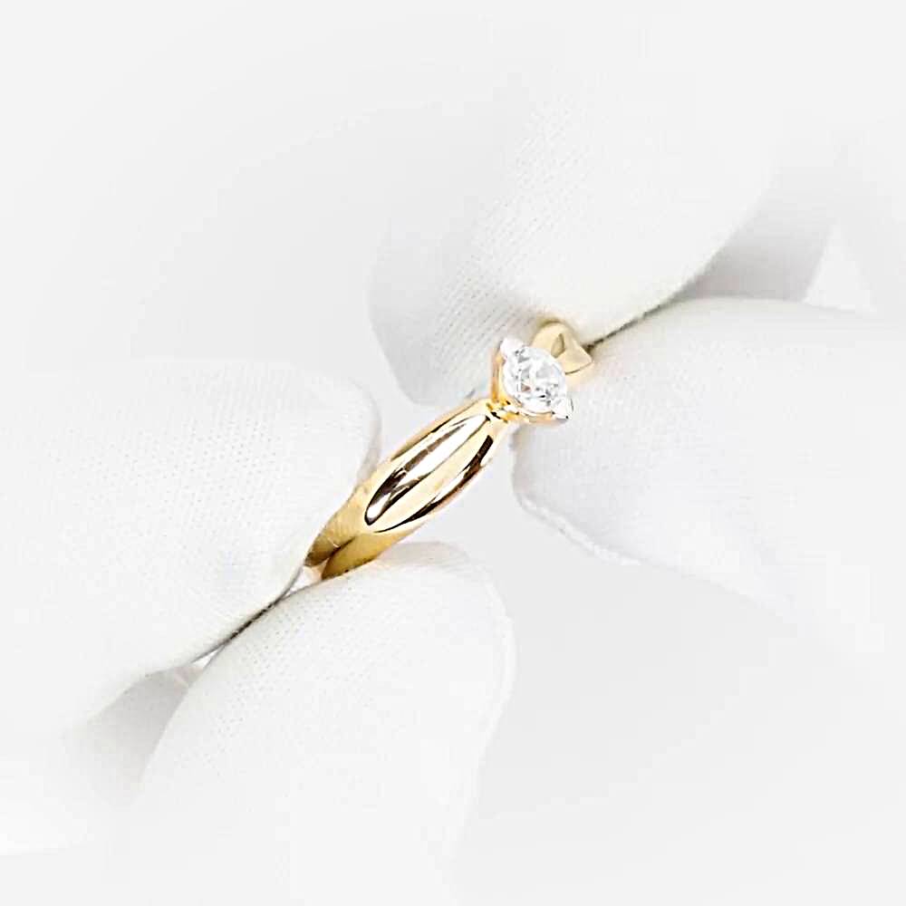 Кольцо с фианитом из красного золота 585 пробы 1