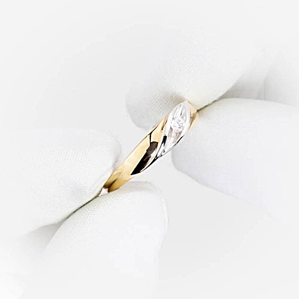 Кольцо с фианитом из красного золота 585 пробы 1