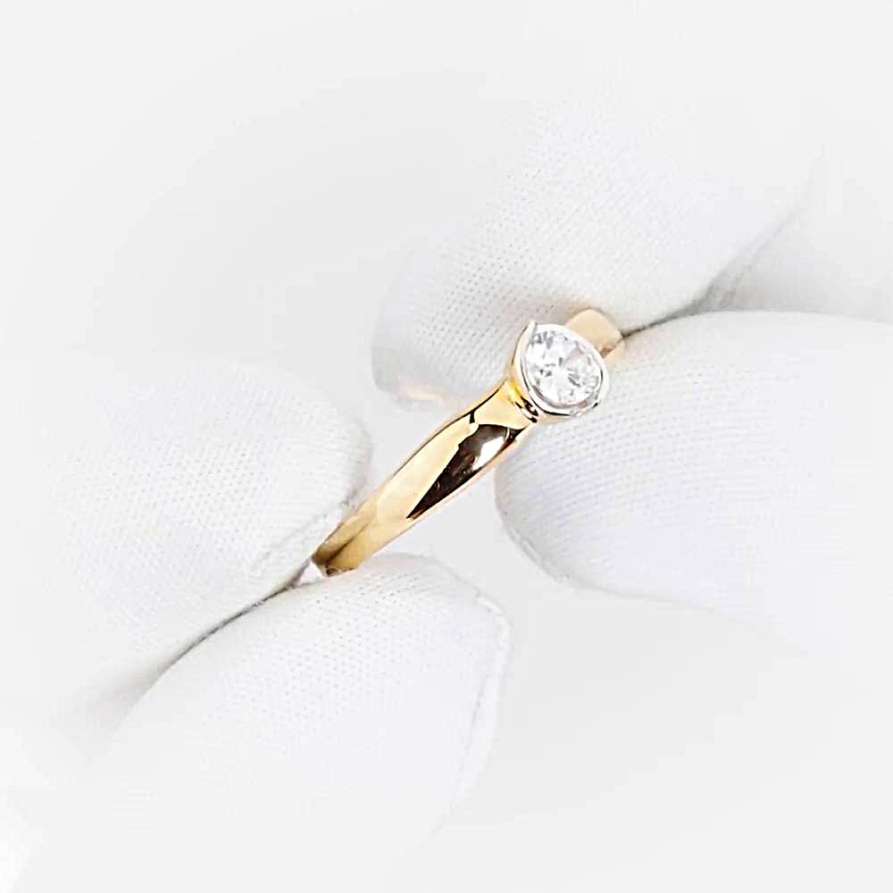 Кольцо с фианитом из красного золота 585 пробы 1