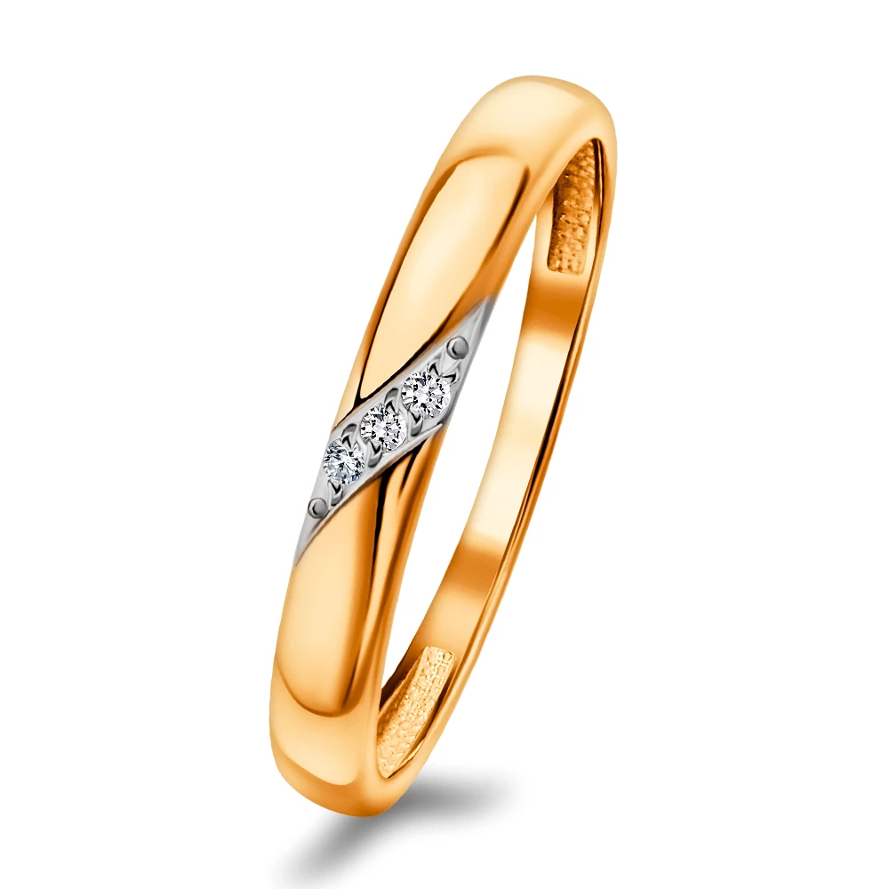 Кольцо с фианитами из красного золота 375 пробы