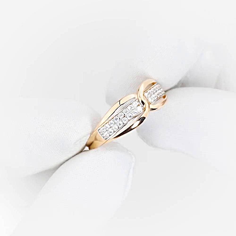 Кольцо с фианитами из красного золота 375 пробы 1