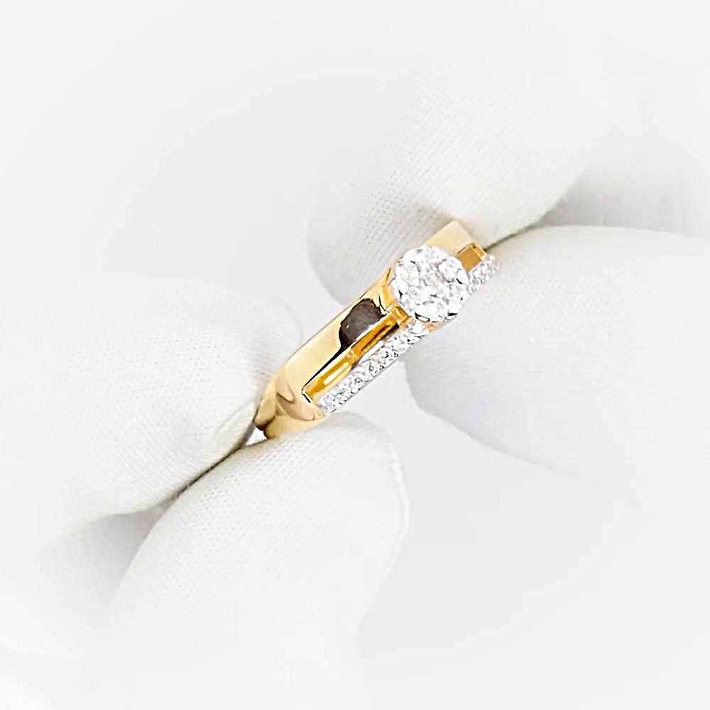 Кольцо с фианитами из красного золота 585 пробы 1