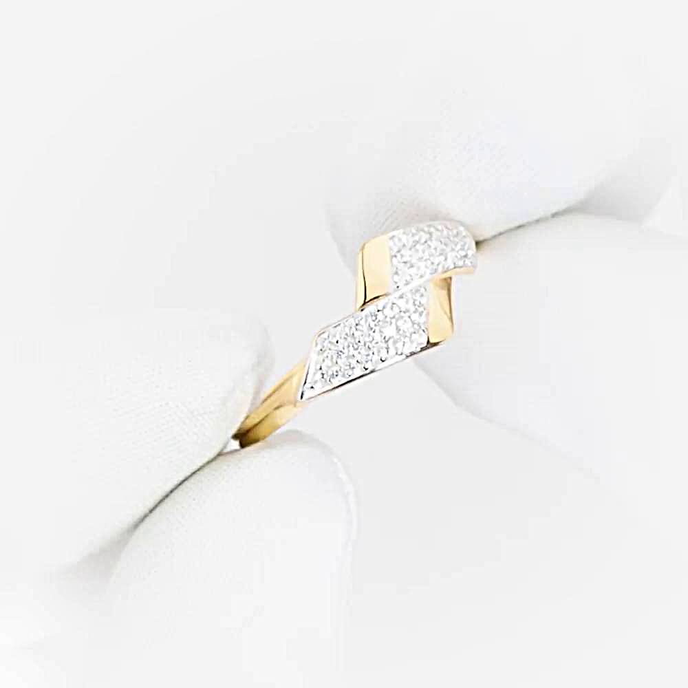 Кольцо с фианитами из красного золота 585 пробы 1