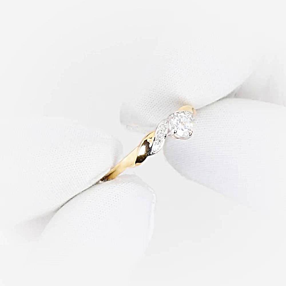 Кольцо с фианитами из красного золота 585 пробы 1