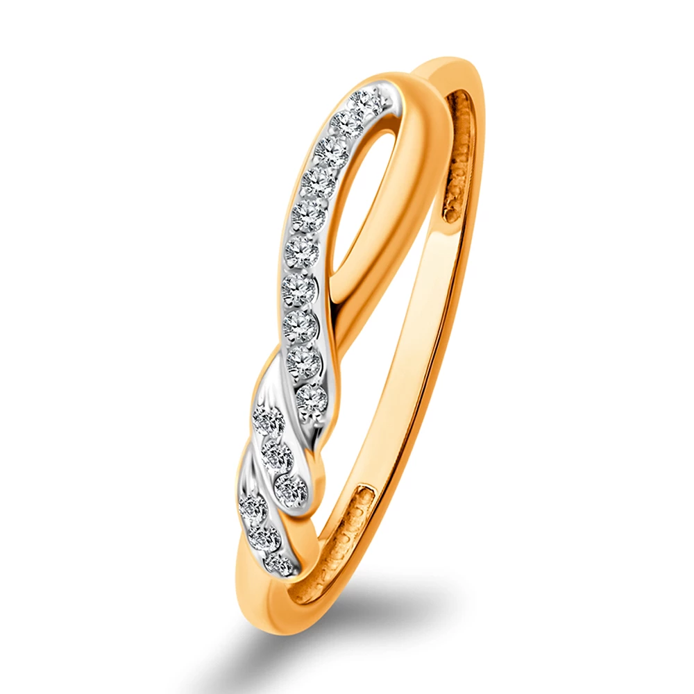 Кольцо с фианитами из красного золота 375 пробы