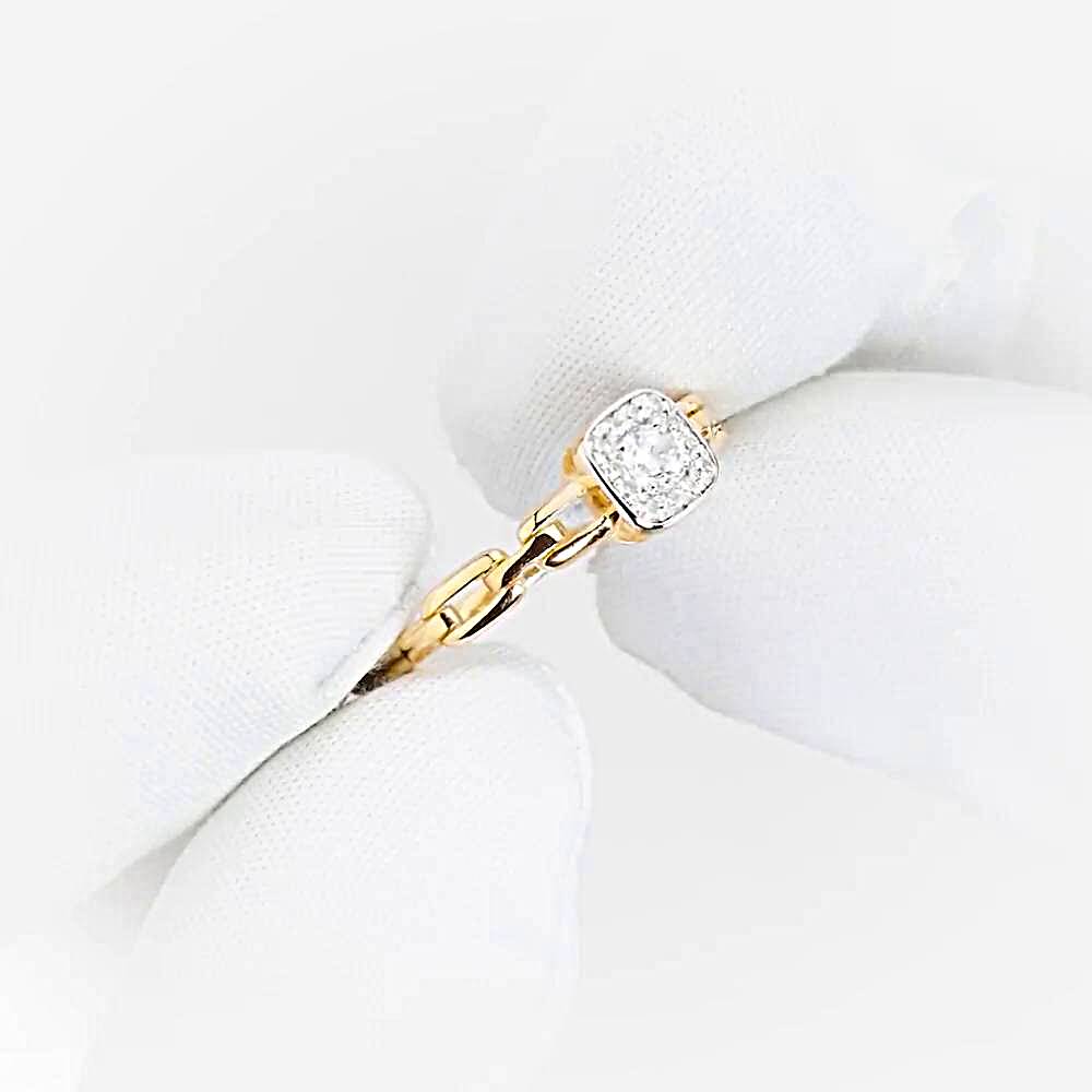 Кольцо с фианитами из красного золота 585 пробы 1