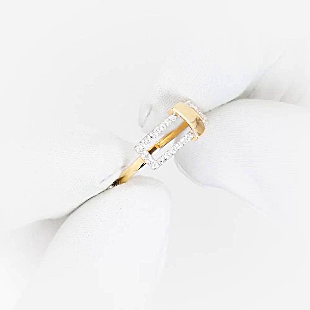 Кольцо с фианитами из красного золота 585 пробы 1