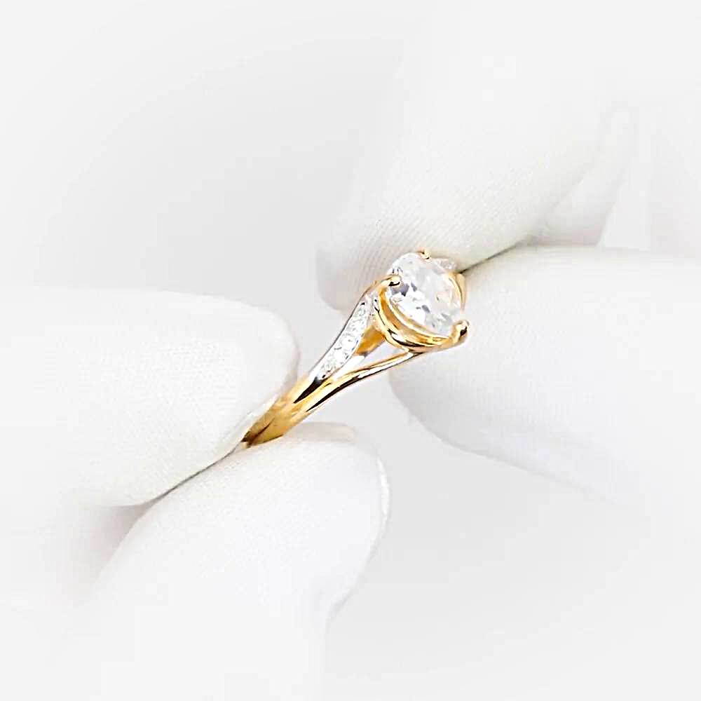 Кольцо с фианитами из красного золота 585 пробы 1