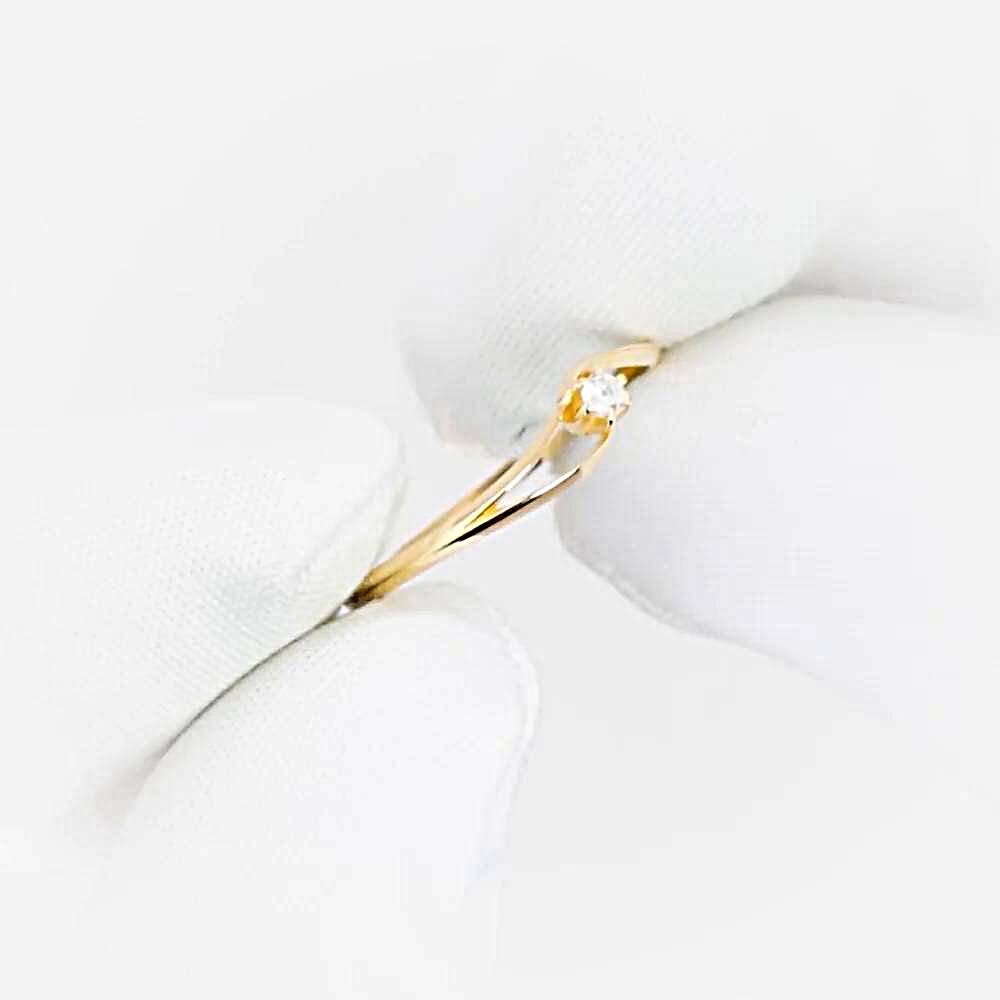 Кольцо с фианитом из красного золота 585 пробы 1