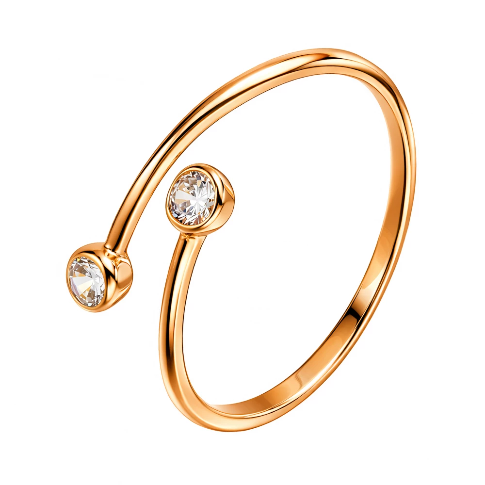 Кольцо с фианитами из красного золота 375 пробы