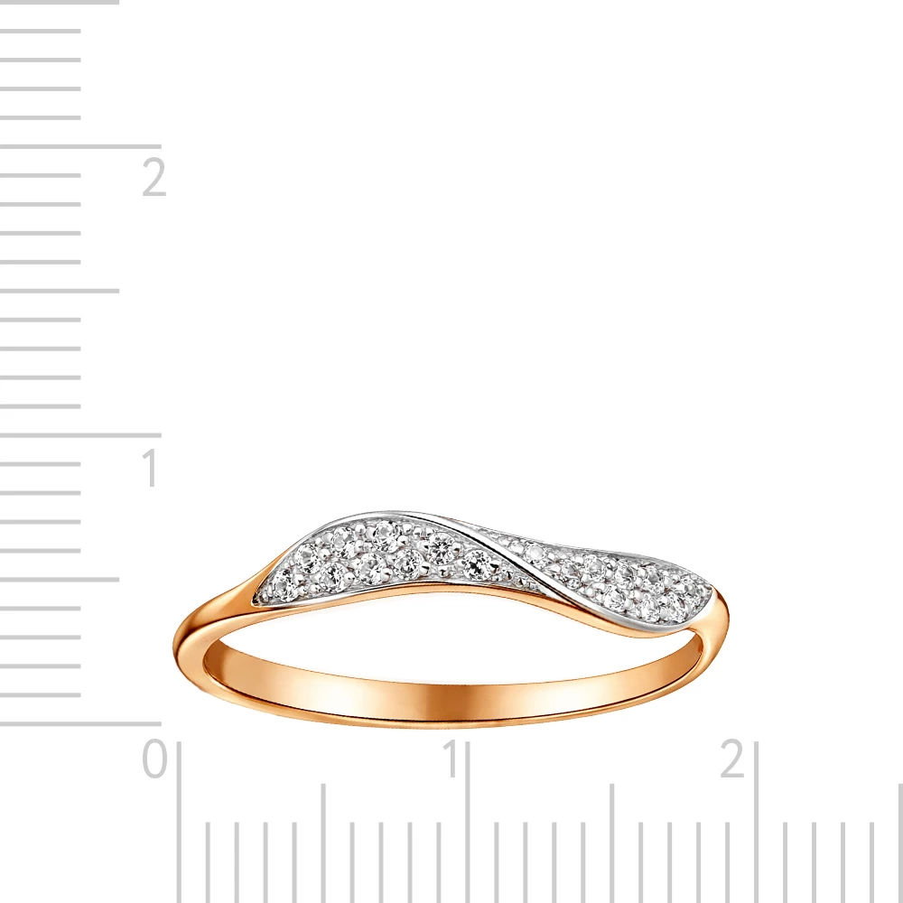 Кольцо с фианитами из красного золота 375 пробы