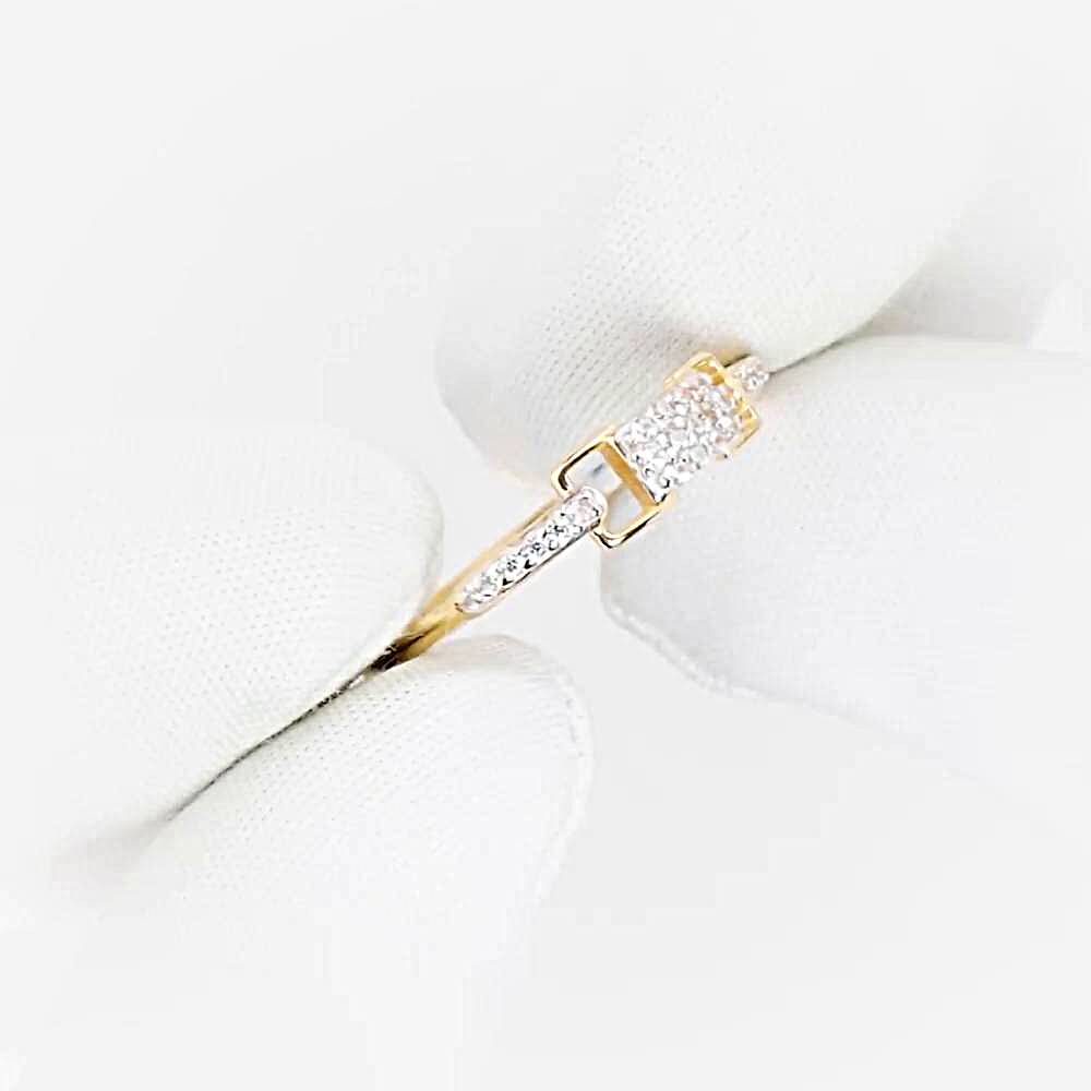 Кольцо с фианитами из красного золота 585 пробы 1