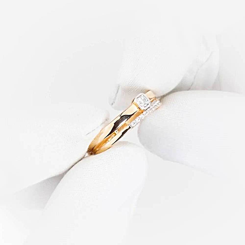 Кольцо с фианитами из красного золота 375 пробы 1