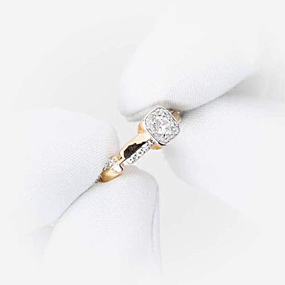 Кольцо с фианитами из красного золота 375 пробы