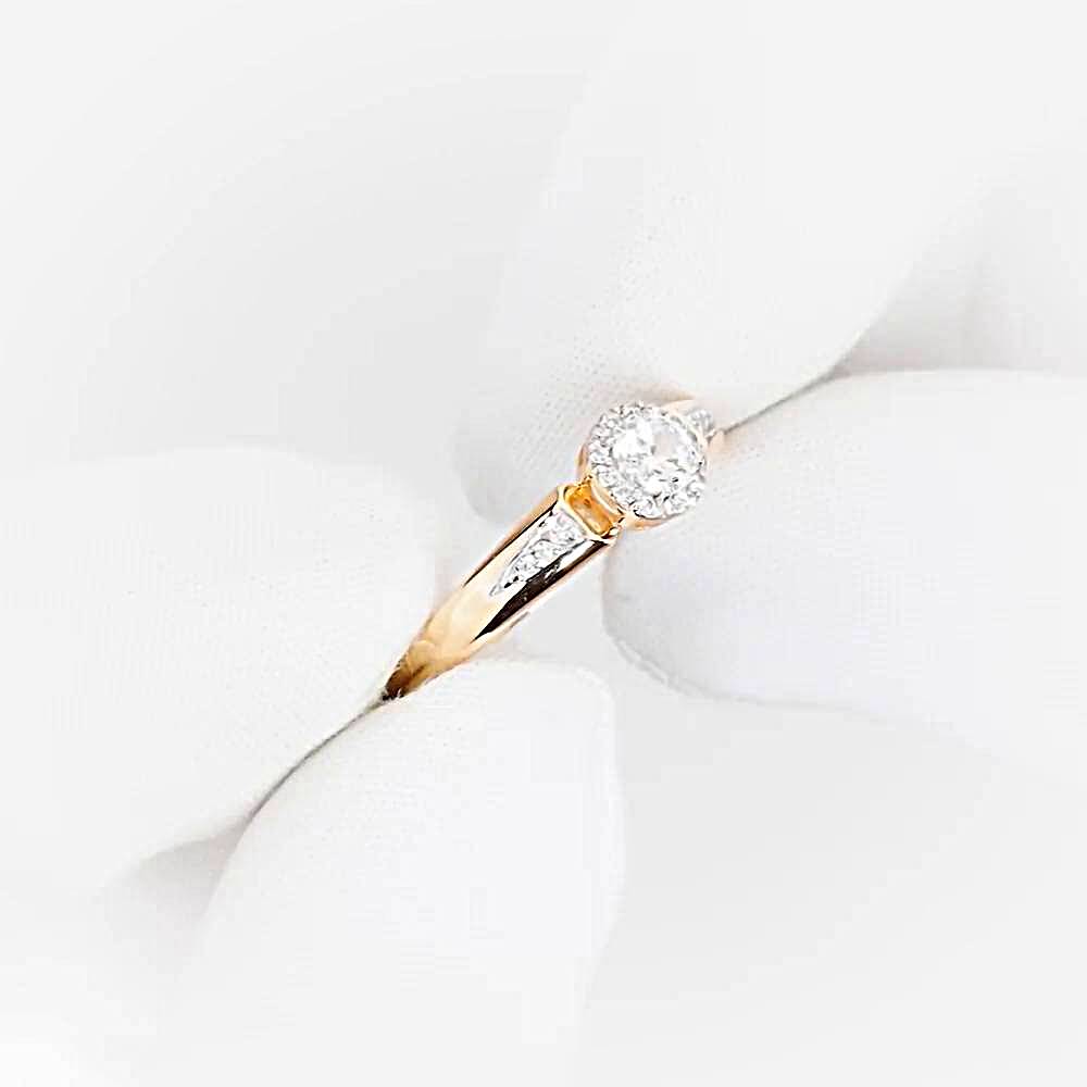 Кольцо с фианитами из красного золота 375 пробы 1