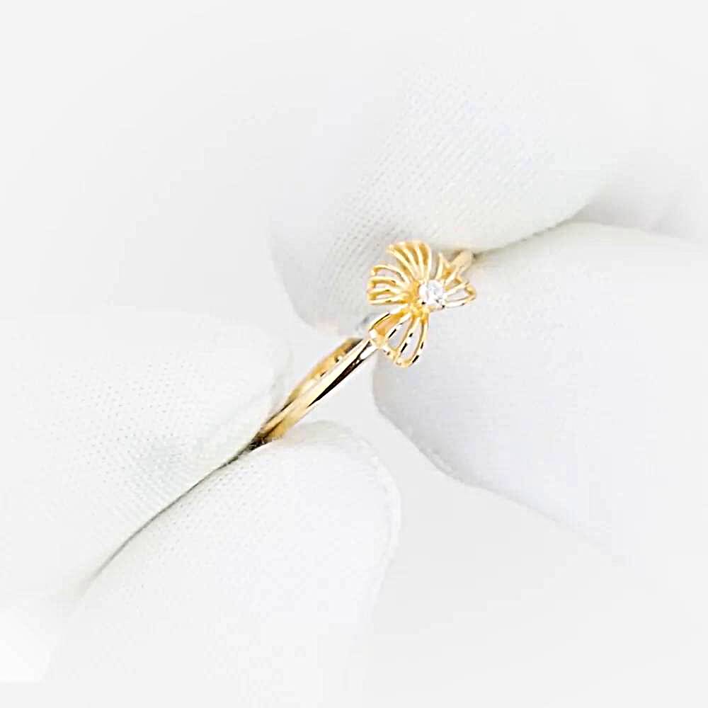 Кольцо с фианитом из красного золота 585 пробы 1