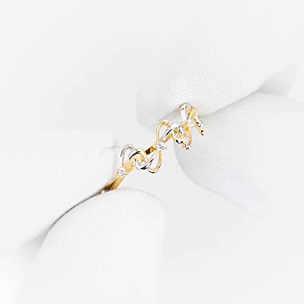 Кольцо с фианитами из красного золота 585 пробы 1