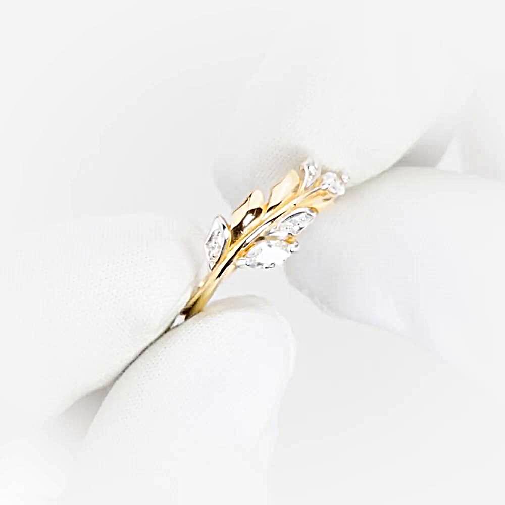 Кольцо с фианитами из красного золота 585 пробы 1