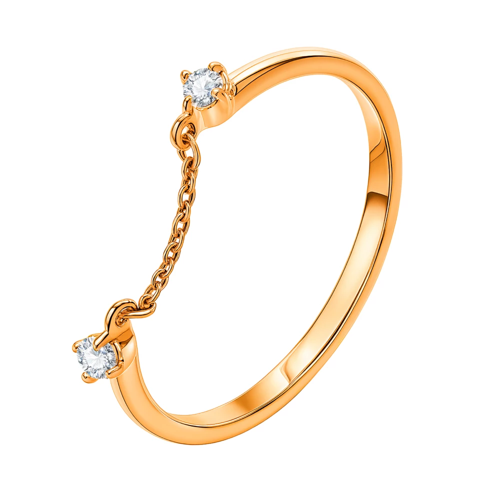 Кольцо с фианитами из красного золота 585 пробы Кольцо с фианитами из красного золота 585 пробы