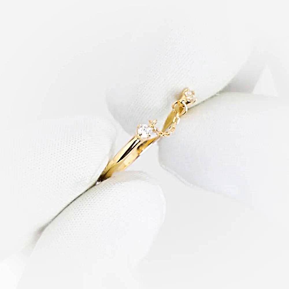 Кольцо с фианитами из красного золота 585 пробы 1