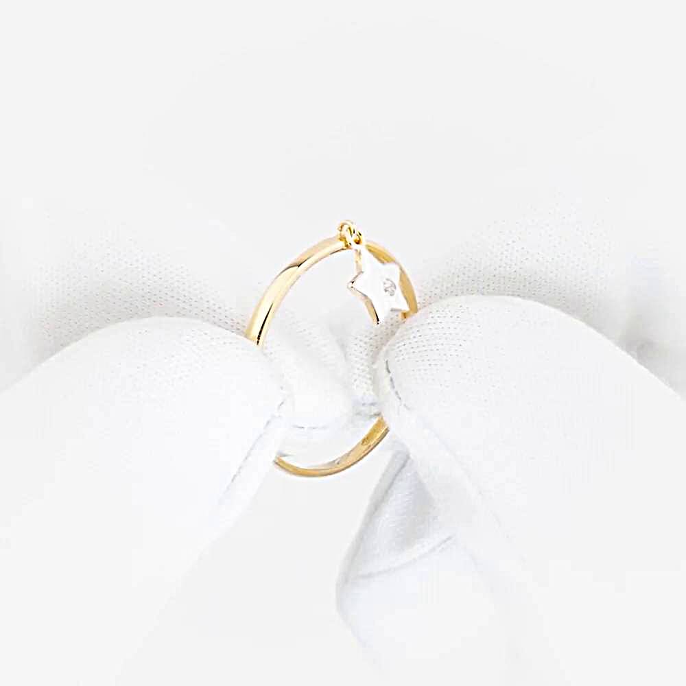 Кольцо с фианитом из красного золота 585 пробы