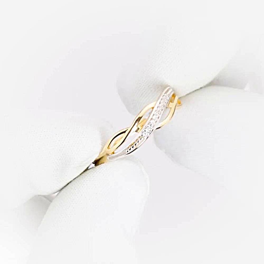 Кольцо с фианитами из красного золота 585 пробы 1