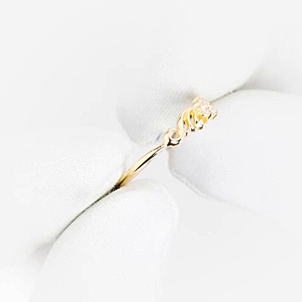 Кольцо с фианитами из красного золота 585 пробы 1