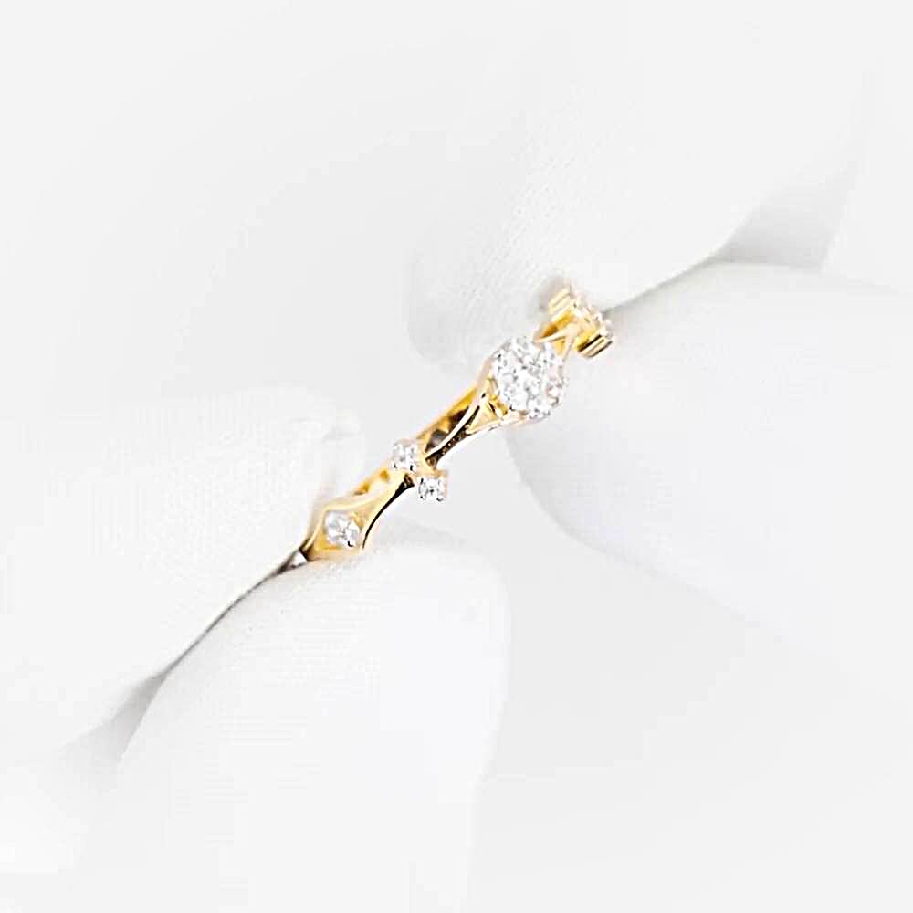 Кольцо с фианитами из красного золота 585 пробы 1