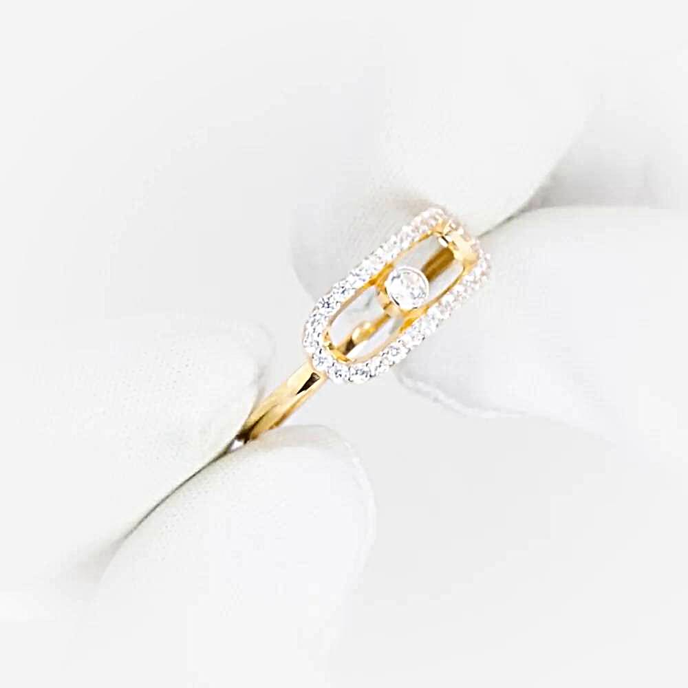 Кольцо с фианитами из красного золота 585 пробы 1