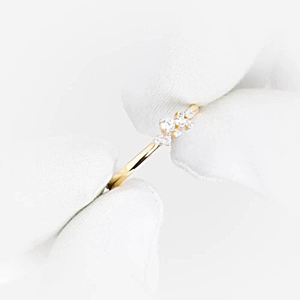 Кольцо с фианитами из красного золота 585 пробы 1