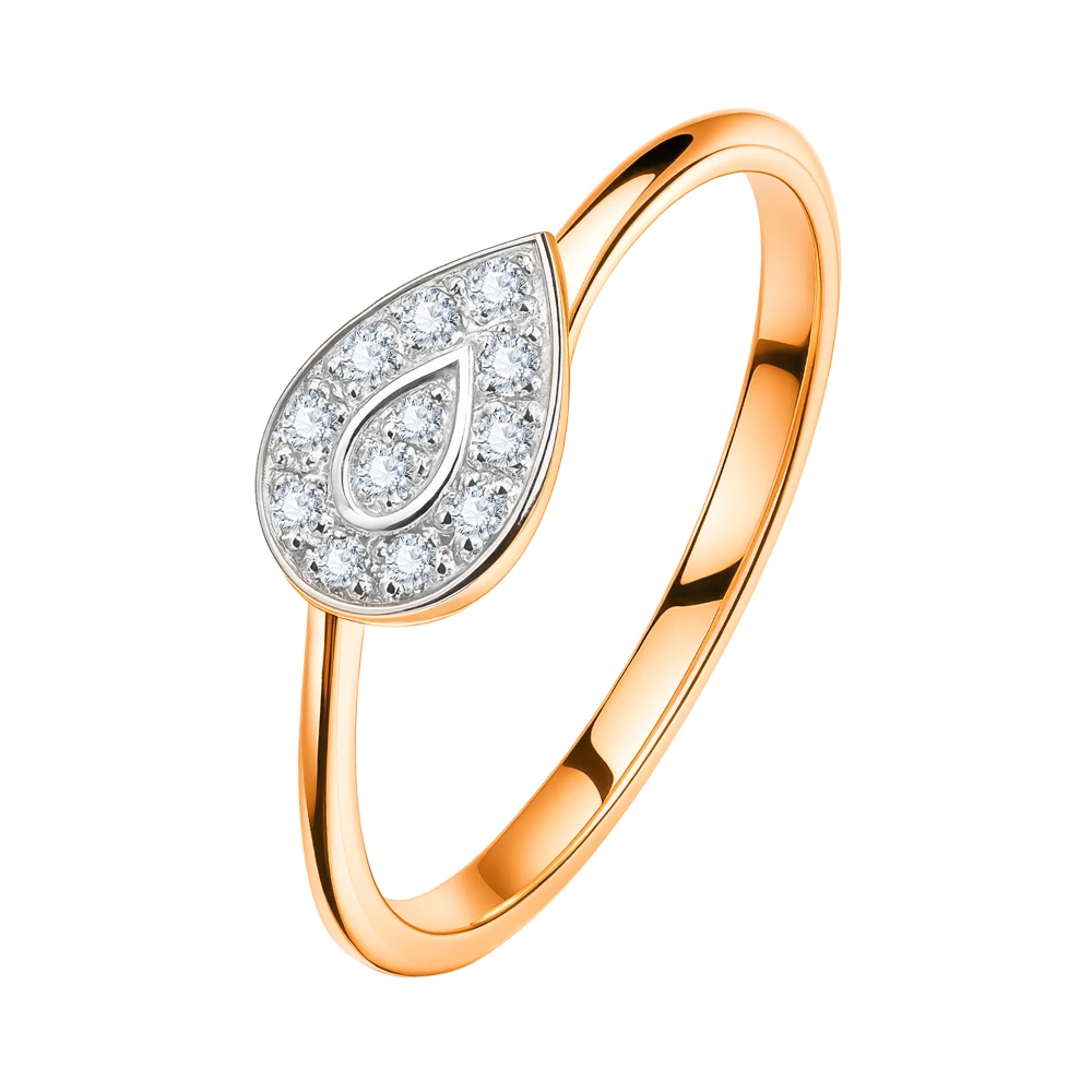 Кольцо с фианитами из красного золота 585 пробы Кольцо с фианитами из красного золота 585 пробы