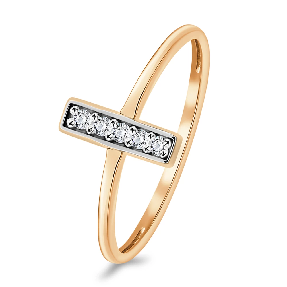 Кольцо с фианитами из красного золота 585 пробы Кольцо с фианитами из красного золота 585 пробы